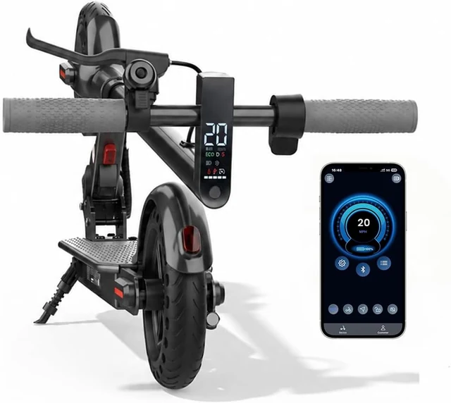 HopCycle W3C folded scooter and handlebar