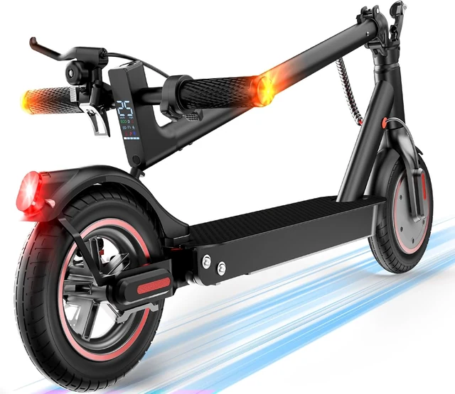 HopCycle W3 Max folded scooter and handlebar turn indicators